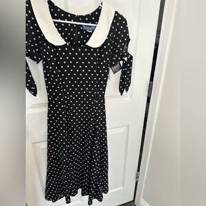 Collectif Black Polka Dot Vintage Style Swing Dress